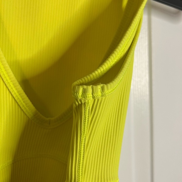 Lululemon Power Pivot Ribbed Tank Top- Highlight Yellow/ Size 2 - Picture 6 of 7